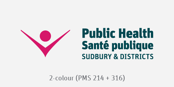 Public Health Sudbury & Districts logo in its default 2-colour option (PMS 214 and PMS 316).