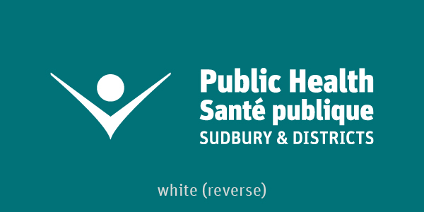Public Health Sudbury & Districts logo in white (reverse).