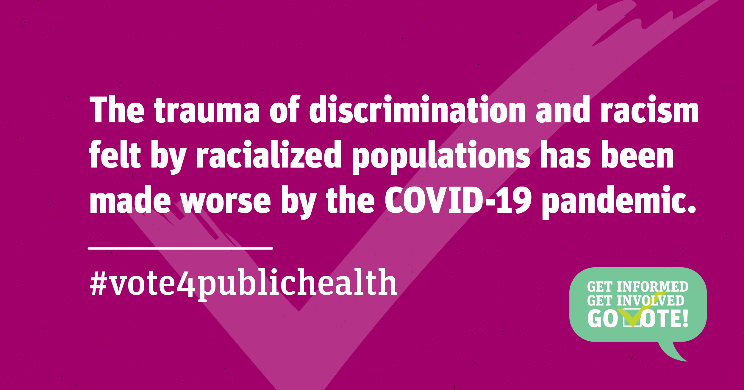 The trauma of discrimination and racism felt by racialized populations has been made worse by the COVID-19 pandemic.
