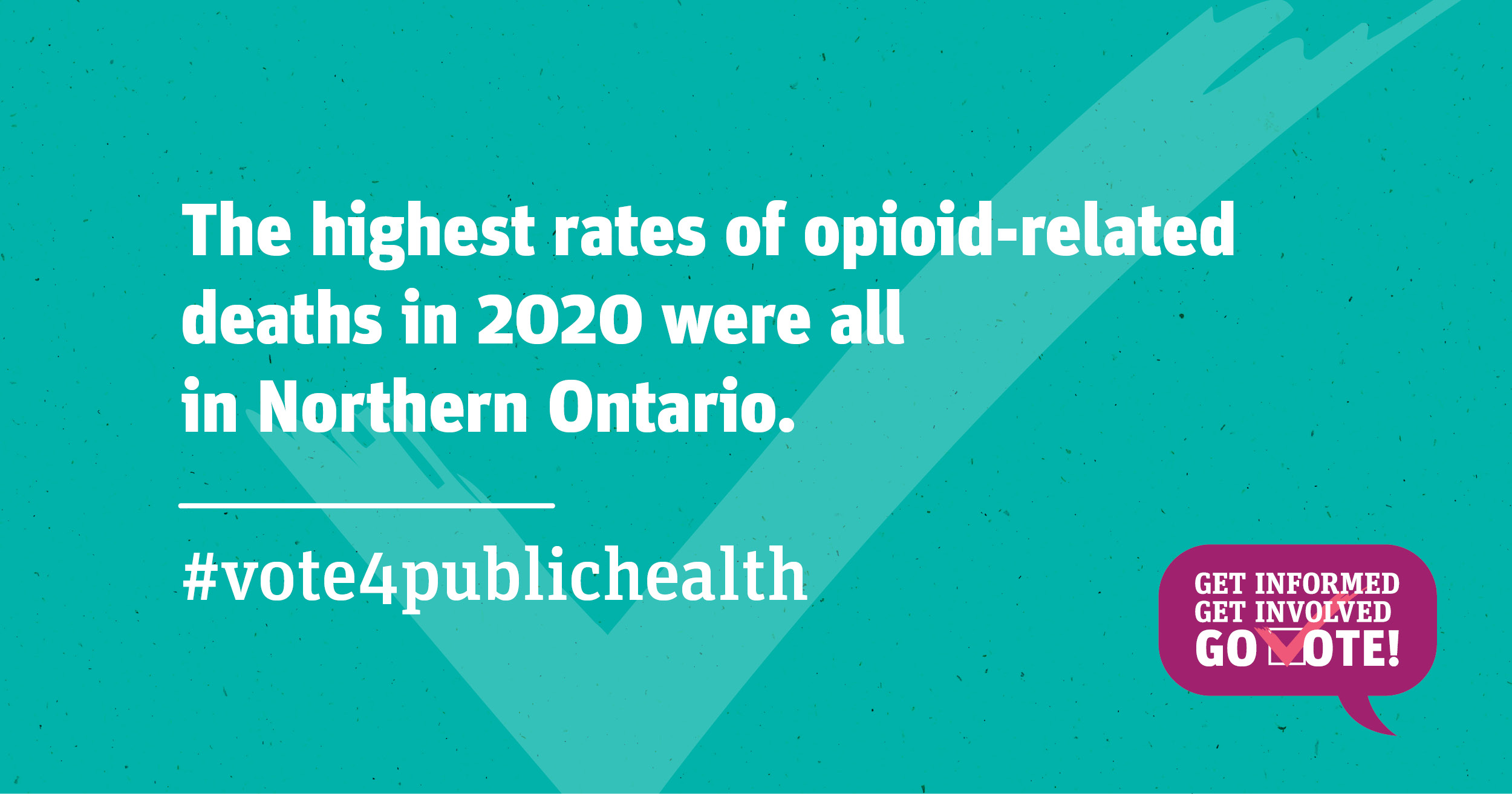 The highest rates of opioid-related deaths in 2020 were all in Northern Ontario.